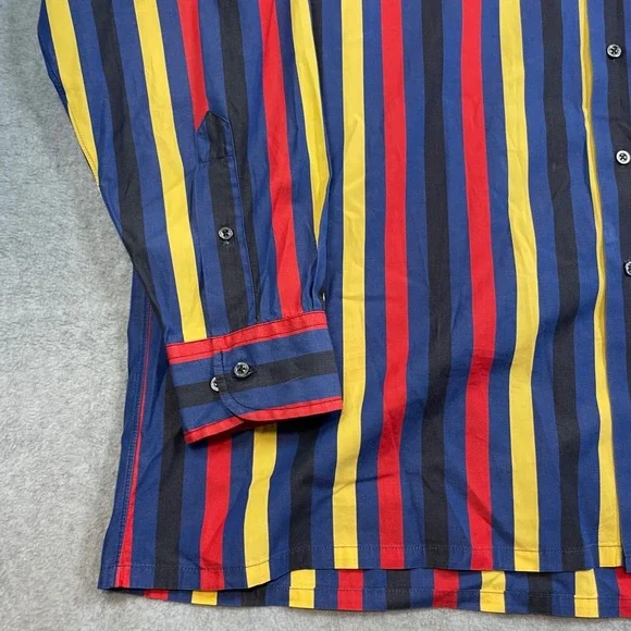 Maus & Hoffman Shirt Mens XXL Blue Striped Long Sleeve Button Down Made USA - Picture 2 of 16